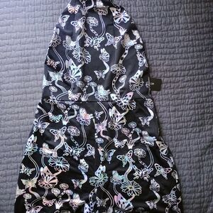 Black and White Butterfly Print Dress